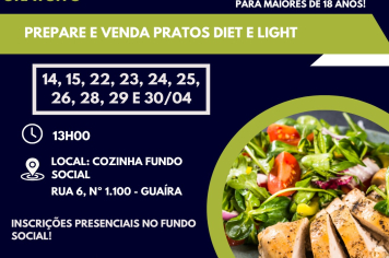 Fundo e SEBRAE Proporcionam o Aprenda a Preparar e Vender Pratos Light e Diet