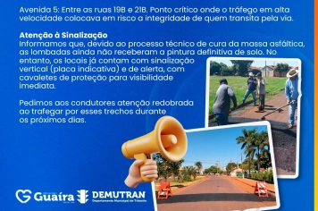 Guaíra instala lombadas para reduzir velocidade e aumentar segurança no trânsito