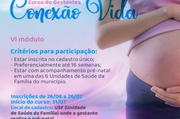 Abrem amanhã as inscrições para o Curso Gestante 6º Módulo