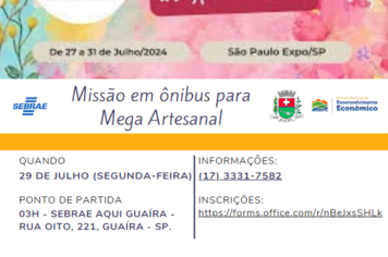 Sebrae e Prefeitura levam artesãos de Guaíra à Mega Artesanal 