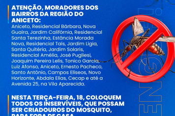 Mutirão da dengue reinicia nesta terça, 18, agora com reforços de nebulização e maquinários