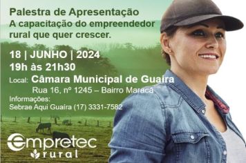 Participe da palestra do Empretec Rural