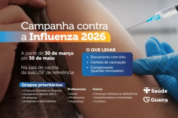 Saúde alerta para baixa cobertura vacinal contra a gripe em Guaíra; campanha vai até 30 de maio