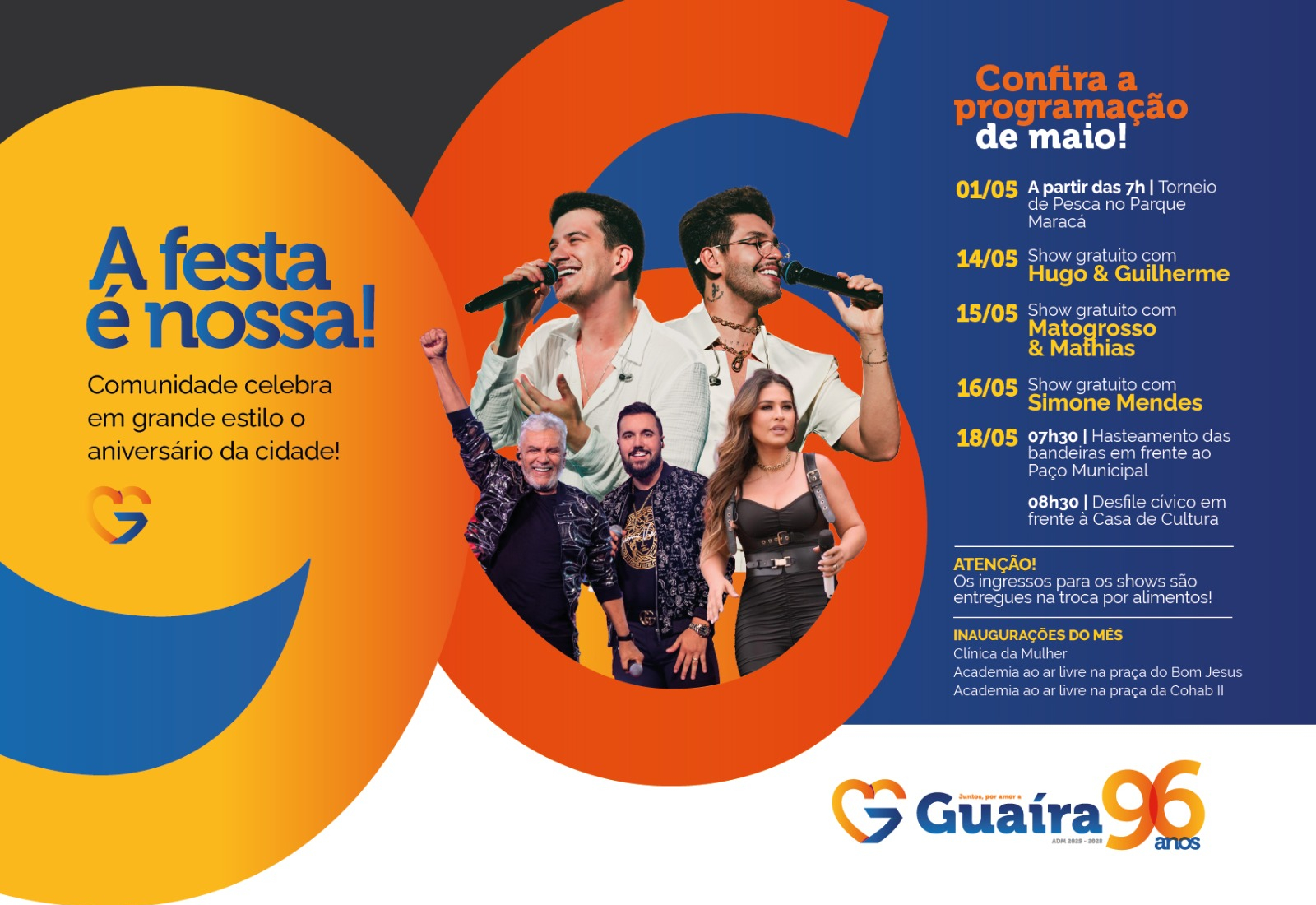 Participe da Festa: Guaíra celebra 96 anos com atrações para todos