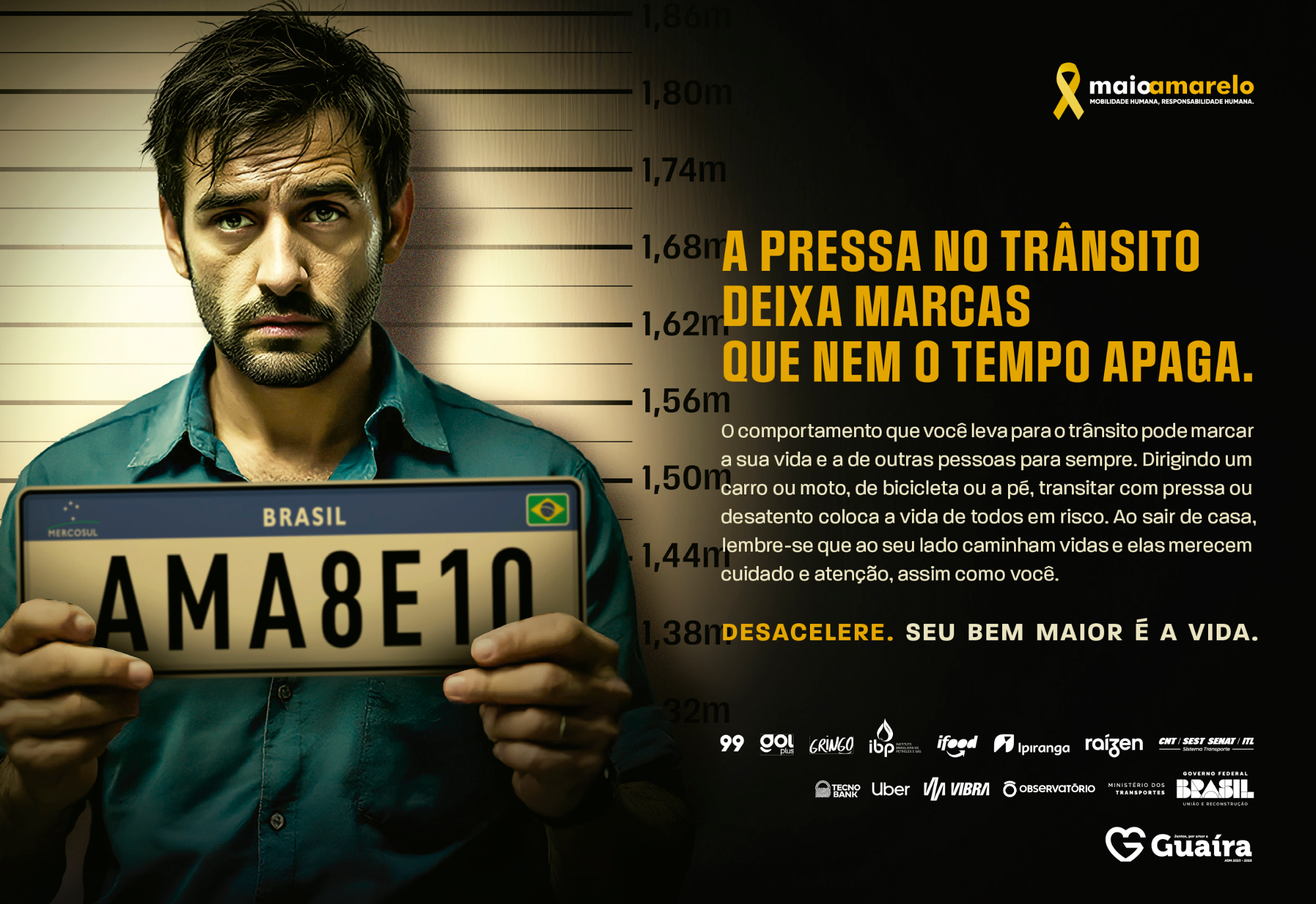 Prefeitura de Guaíra lança campanha Maio Amarelo pela conscientização no trânsito