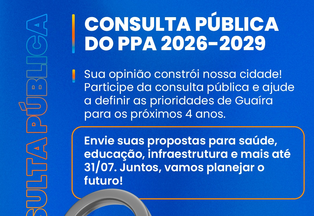 Moldando o futuro da cidade: aberta consulta pública para PPA