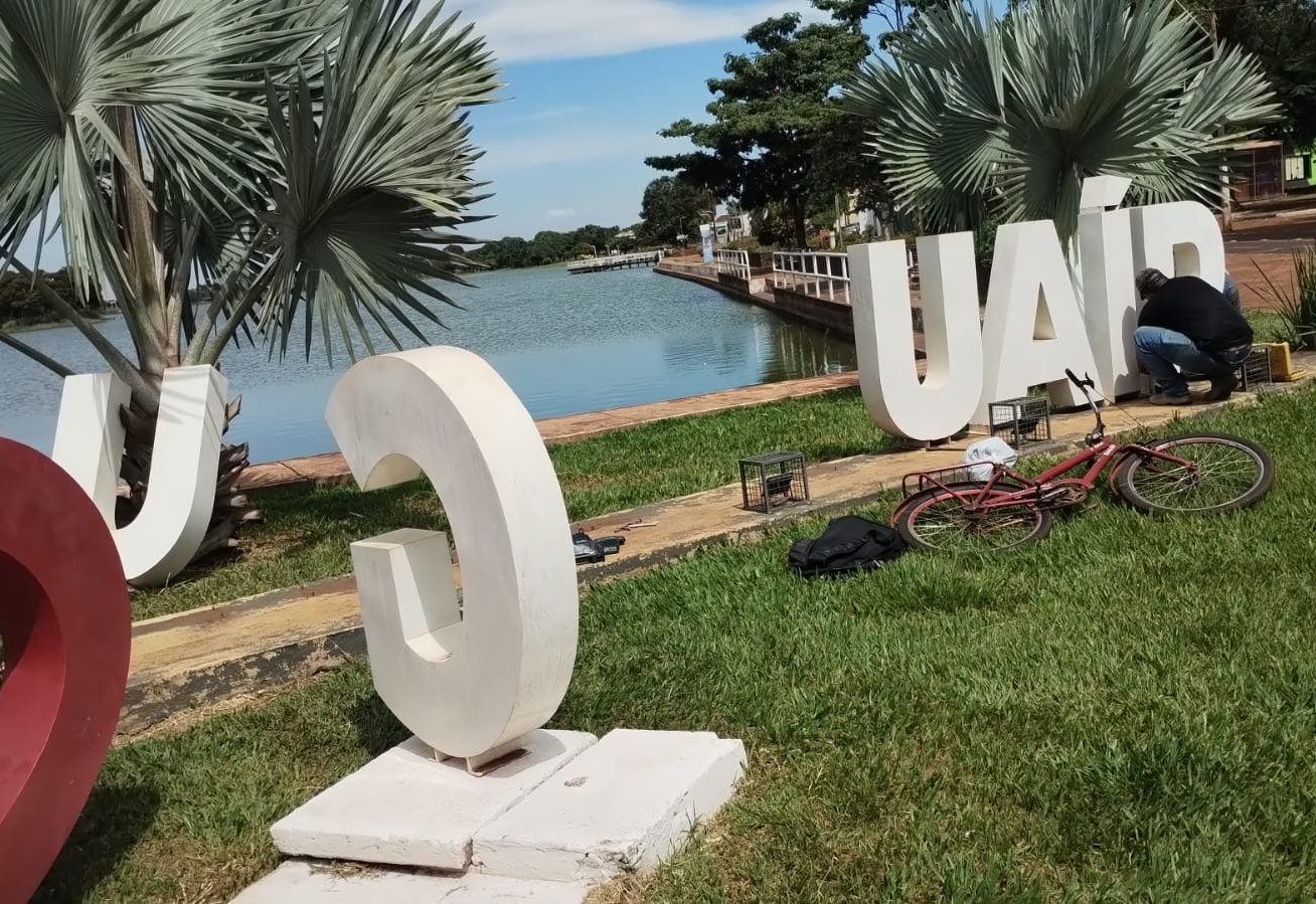 LETREIRO “EU AMO GUAÍRA” É RETIRADO PARA MANUTENÇÃO