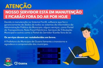 Sistema de Informática da Prefeitura em manutenção