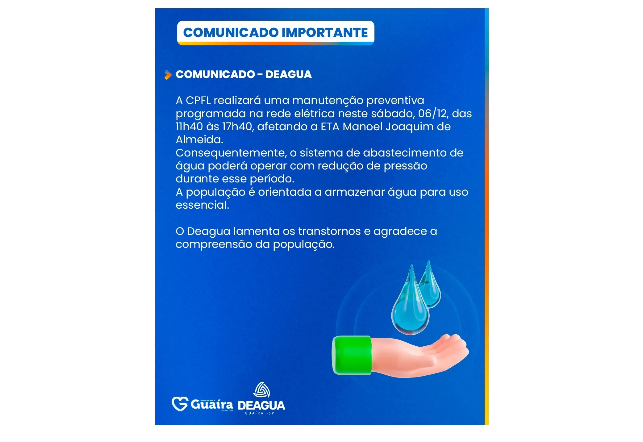 Comunicado - DEAGUA